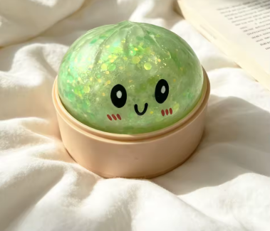 Hot Glitter Dumpling Squishy with Box Dumplings Sensory Steamer Soft Dough Ball for Decompression Fidget Toy Stress Relief Gift
