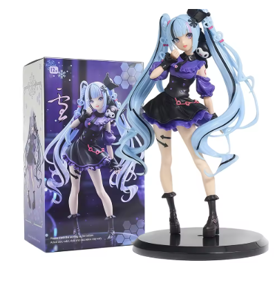 Hatsune Miku Anime Character Figure Lovely Design Japanese Style Cute Girl Miku Handmade PVC Model Ornaments for Miku Fans