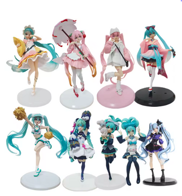 Hatsune Miku Anime Character Figure Lovely Design Japanese Style Cute Girl Miku Handmade PVC Model Ornaments for Miku Fans