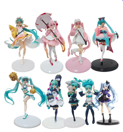 Hatsune Miku Anime Character Figure Lovely Design Japanese Style Cute Girl Miku Handmade PVC Model Ornaments for Miku Fans