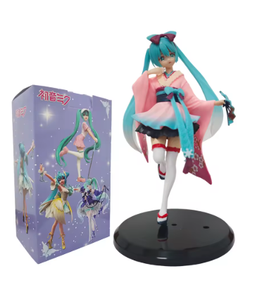 Hatsune Miku Anime Character Figure Lovely Design Japanese Style Cute Girl Miku Handmade PVC Model Ornaments for Miku Fans