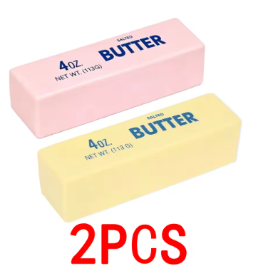 1-5PCS Soft Butter Squishy Toy Stretchy Squishy TPR Stress Relief Fidget Toy Strawberry Butter Bar Decompression Gift