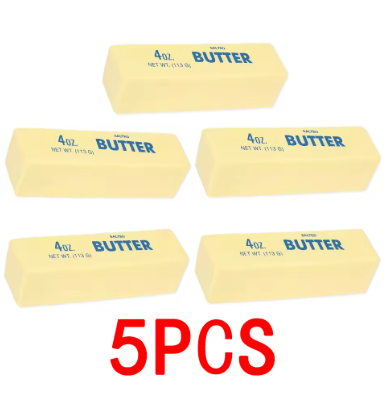 1-5PCS Soft Butter Squishy Toy Stretchy Squishy TPR Stress Relief Fidget Toy Strawberry Butter Bar Decompression Gift