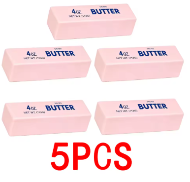 1-5PCS Soft Butter Squishy Toy Stretchy Squishy TPR Stress Relief Fidget Toy Strawberry Butter Bar Decompression Gift