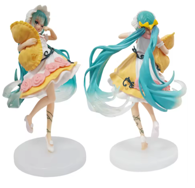 Hatsune Miku Anime Character Figure Lovely Design Japanese Style Cute Girl Miku Handmade PVC Model Ornaments for Miku Fans