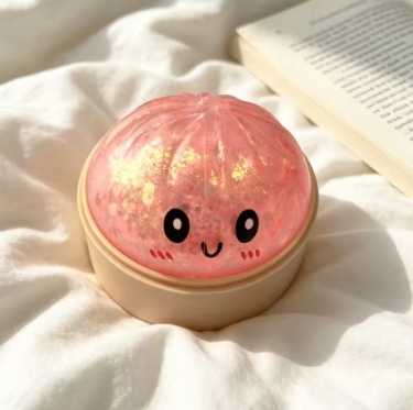 Hot Glitter Dumpling Squishy with Box Dumplings Sensory Steamer Soft Dough Ball for Decompression Fidget Toy Stress Relief Gift