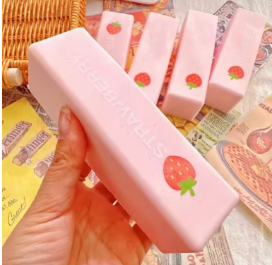 1-5PCS Soft Butter Squishy Toy Stretchy Squishy TPR Stress Relief Fidget Toy Strawberry Butter Bar Decompression Gift